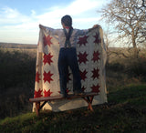 Red Sawtooth Star Quilt