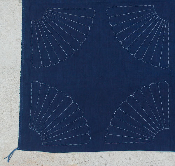 Sashiko Stitched / Indigo Dyed "Bloom Tapestry"