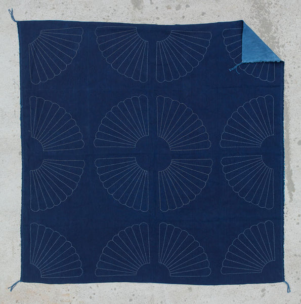 Sashiko Stitched / Indigo Dyed "Bloom Tapestry"