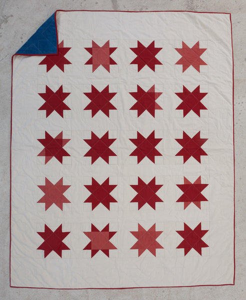 Red Sawtooth Star Quilt