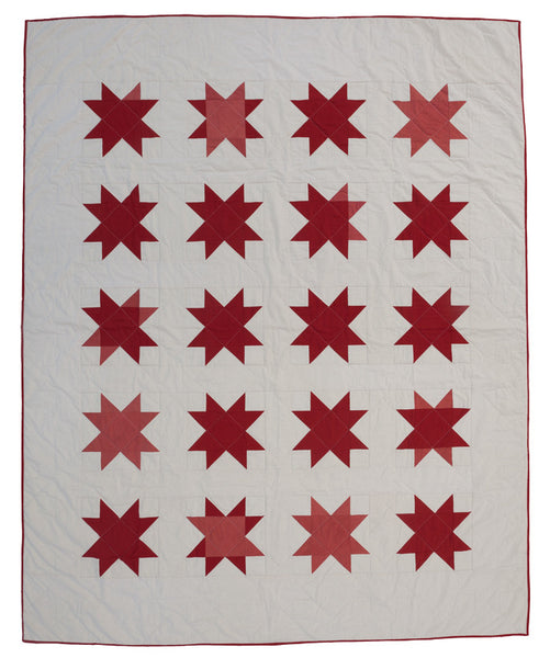 Red Sawtooth Star Quilt